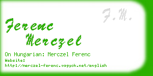 ferenc merczel business card